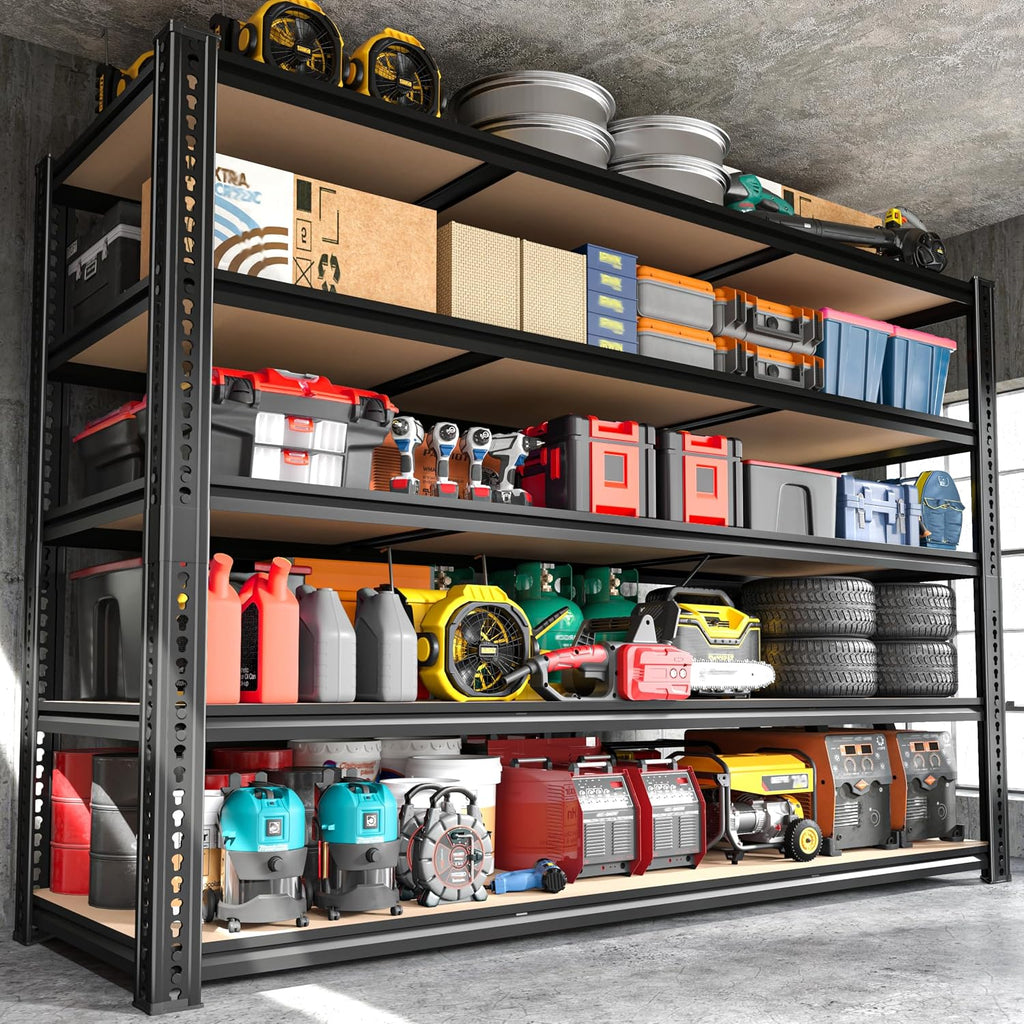 ROOMFAVE 60' W Garage Shelving 72' H Metal Shelving 3500LBS Storage Shelves Heavy Duty 5 Tier Adjustable Shelving Unit for Storage Rack Pantry Shelf Industrial Commercial,60' W x 18' D x 72' H