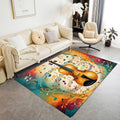 Musical Notes Area Rug, 6x8ft Painting Musical Sheet Music Home Decorative Rug, Piano Notes Doormat Non-Slip Floor Mat Carpet for Bedroom Living Room Bedside Study Playing Carpet