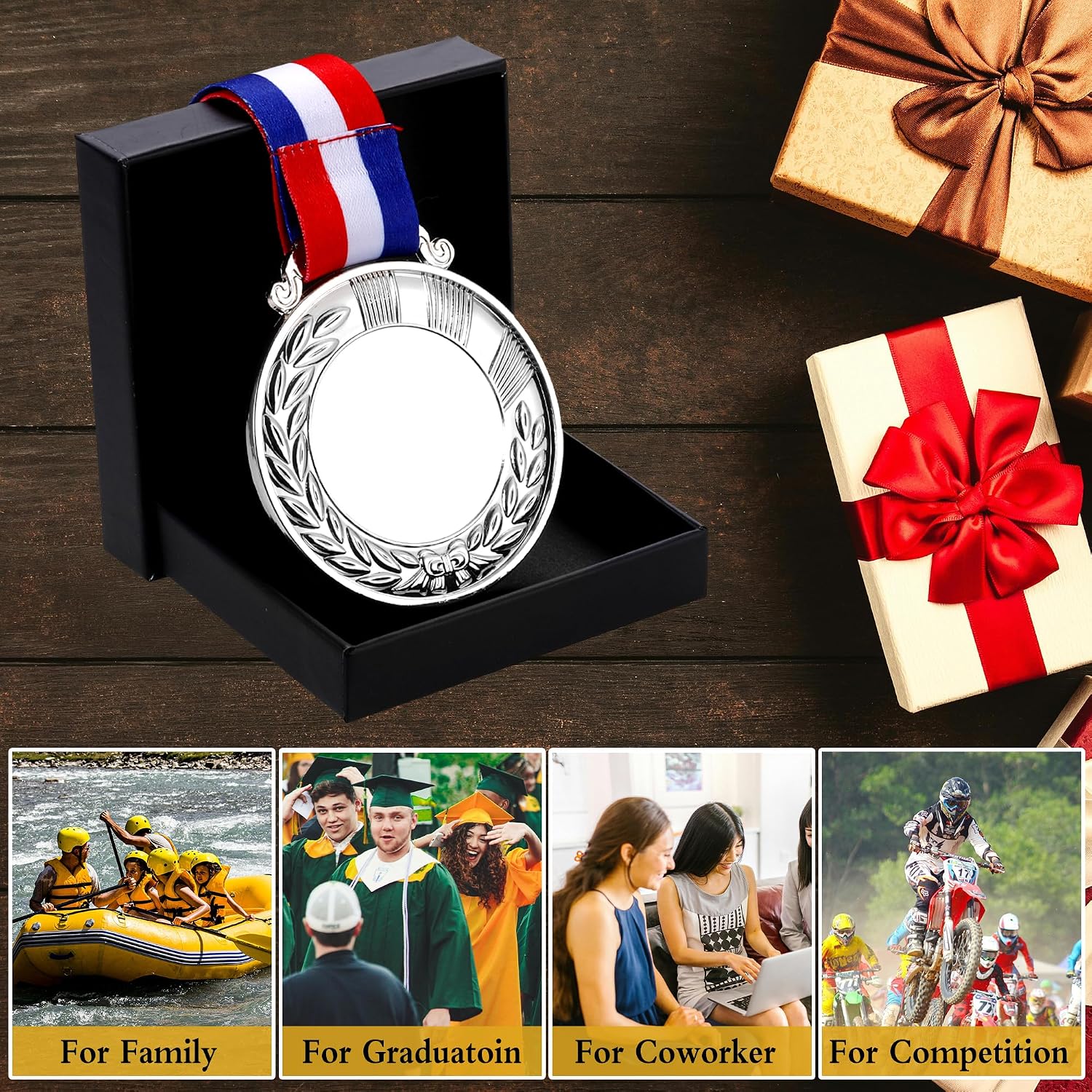 10PCS Custom Medals for Awards, Bulk Personalized Medals Design Your Own Award Medals, Wholesale Customized Family Outdoor Events School Awards for Sports Marathon Competitions Office Medals