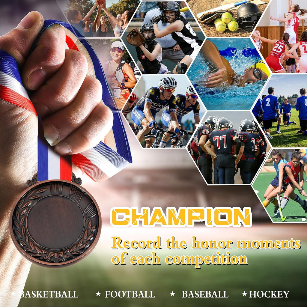10PCS Custom Medals for Awards, Bulk Personalized Medals Design Your Own Award Medals, Wholesale Customized Family Outdoor Events School Awards for Sports Marathon Competitions Office Medals