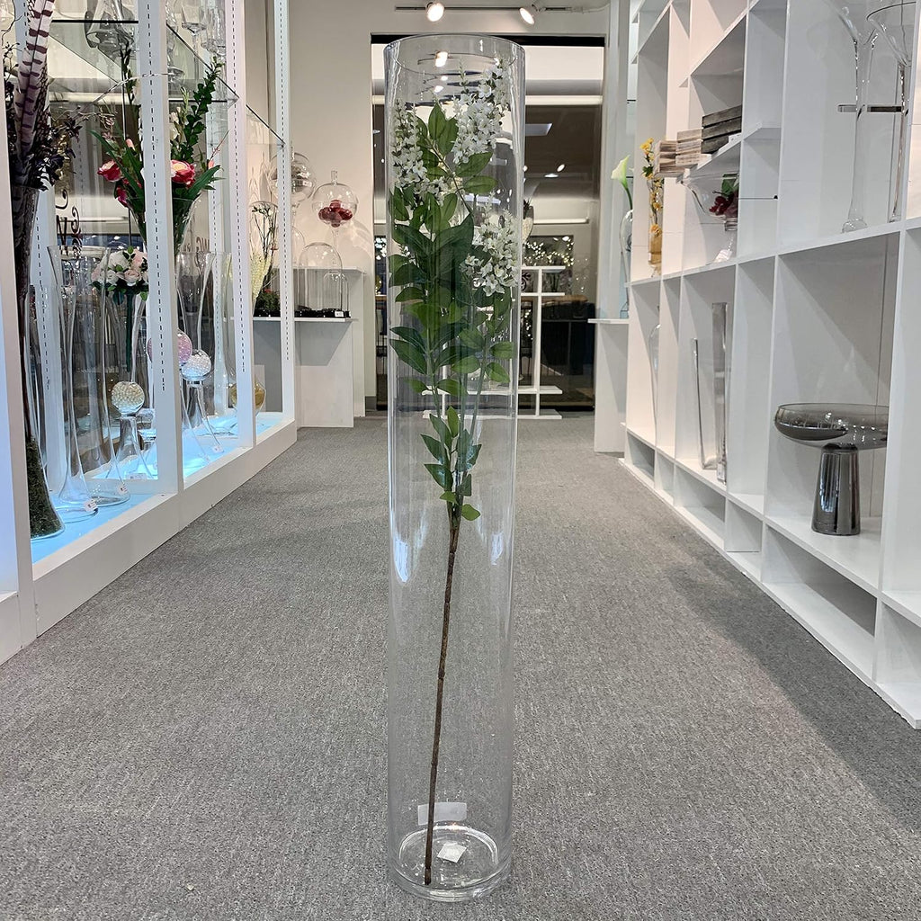 WGV Tall Cylinder Glass Vase Bulk, Open Width 5', Height 35', Clear Large Floral Container, Planter, Centerpieces for Wedding Party Event, Home Office Decor, 2 Pieces