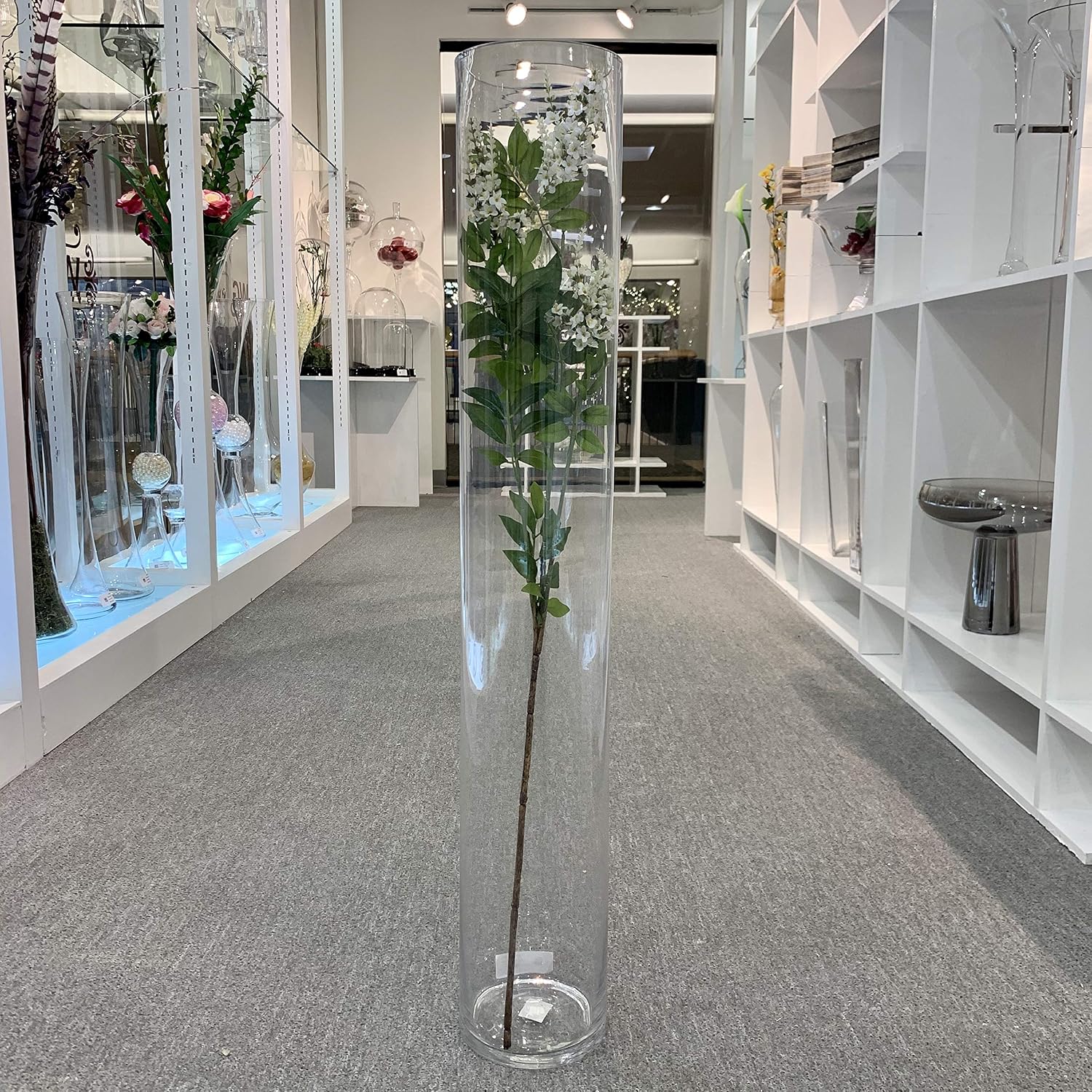 WGV Tall Cylinder Glass Vase Bulk, Open Width 5', Height 35', Clear Large Floral Container, Planter, Centerpieces for Wedding Party Event, Home Office Decor, 2 Pieces